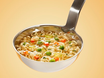 Minestrone in a Serving Spoon
