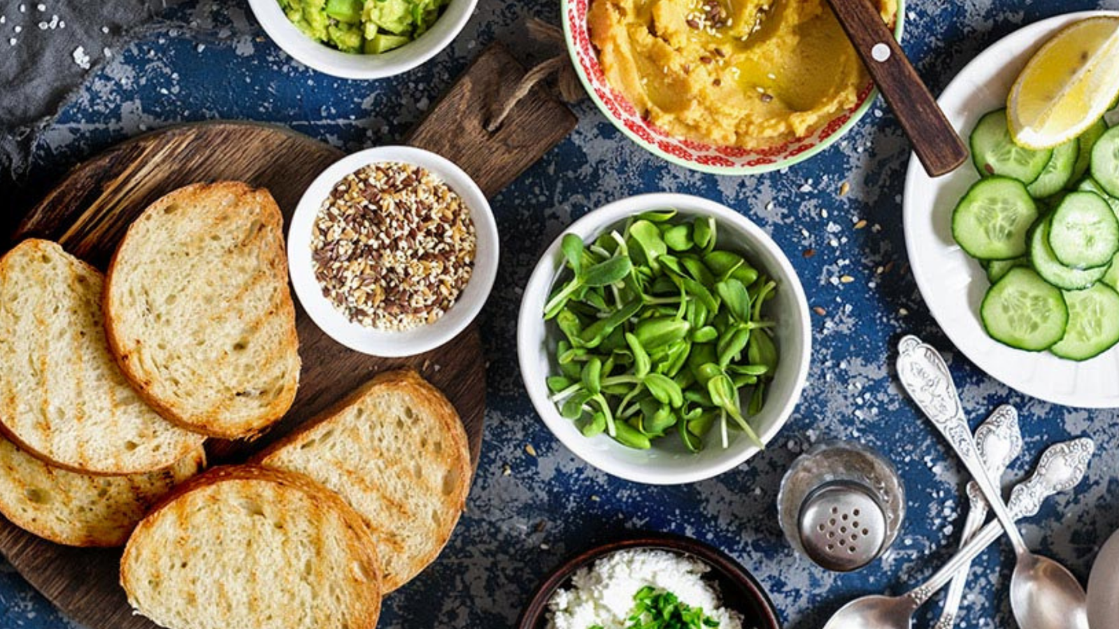 Flat Lay of Vegetarian Food 1600px