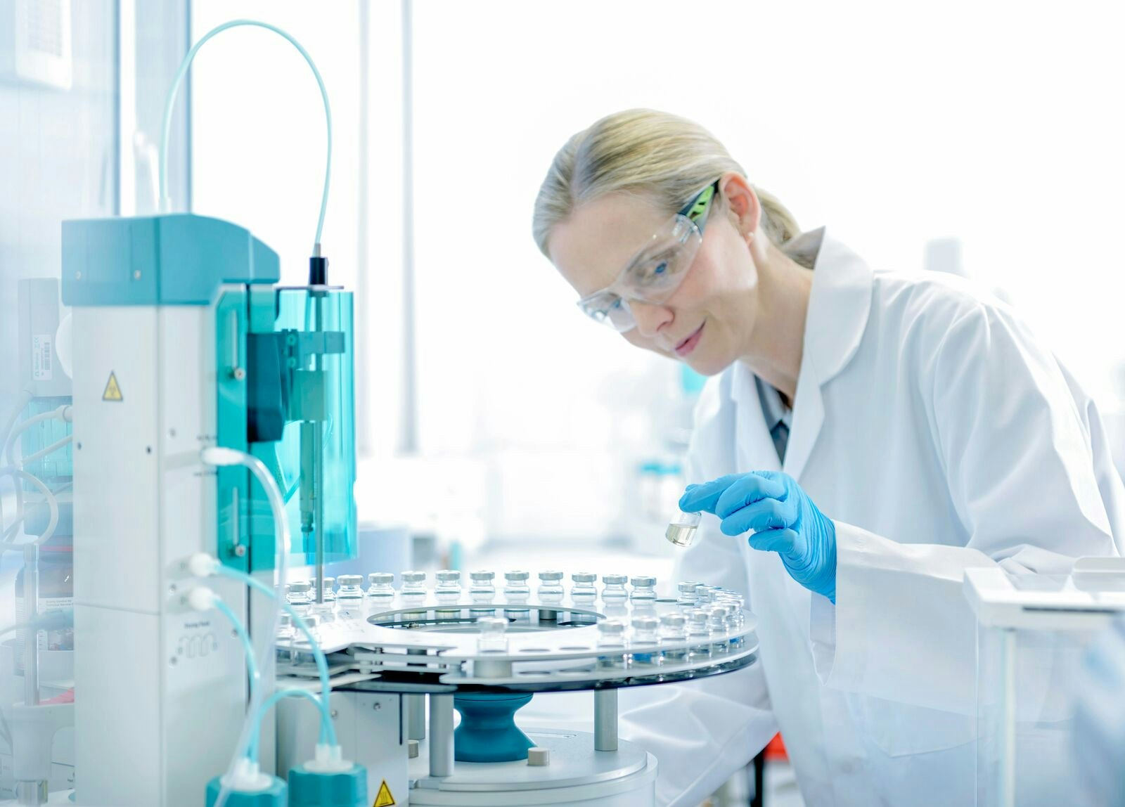 Scientist in Glasses Working