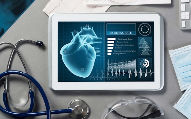 Tablet showing heart test result